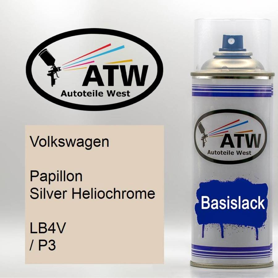 Volkswagen, Papillon Silver Heliochrome, LB4V / P3: 400ml Sprühdose, von ATW Autoteile West.